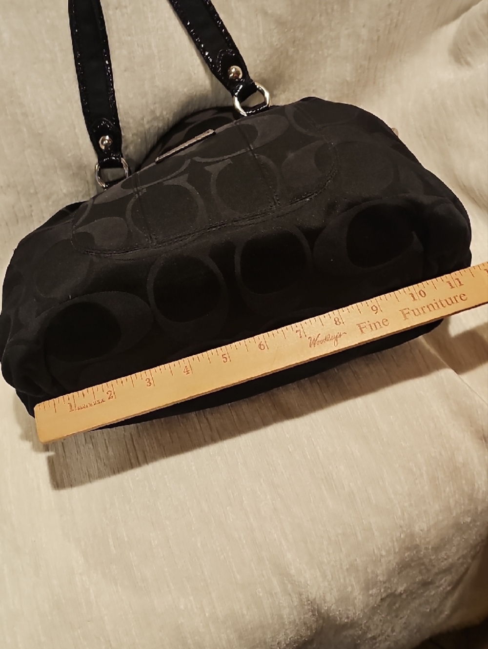 Coach Black Signature Poppy Dome Satchel - Picture 8 of 14